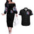 Couple Skull Couples Matching Off The Shoulder Long Sleeve Dress and Hawaiian Shirt In One Life Time You Will Love Many Time But One Love - Wonder Print Shop