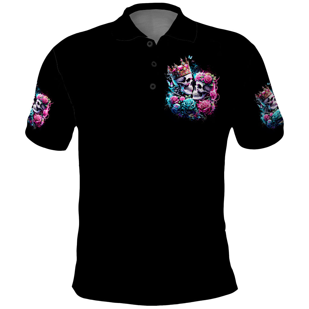 Couple Skull Polo Shirt In One Life Time You Will Love Many Time But One Love - Wonder Print Shop