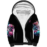 Couple Skull Sherpa Hoodie In One Life Time You Will Love Many Time But One Love - Wonder Print Shop