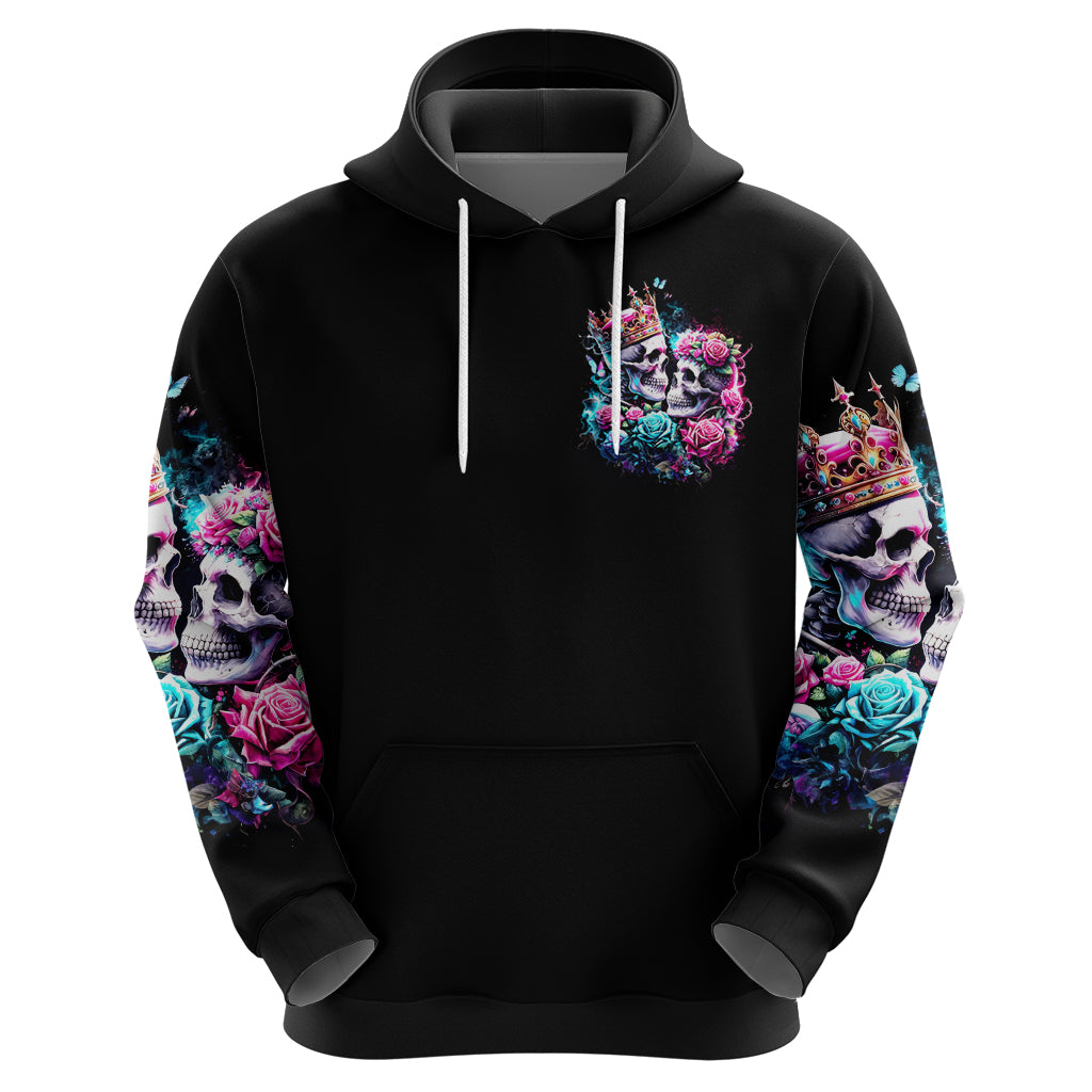 Couple Skull Zip Hoodie In One Life Time You Will Love Many Time But One Love - Wonder Print Shop