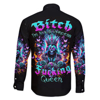 Queen Skull Family Matching Mermaid Dress and Hawaiian Shirt Bitch I'm Not A Princess I'm The Fucking Queen - Wonder Print Shop