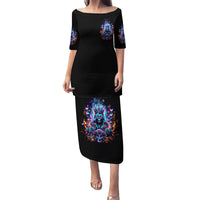 Queen Skull Family Matching Puletasi and Hawaiian Shirt Bitch I'm Not A Princess I'm The Fucking Queen - Wonder Print Shop