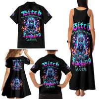 Queen Skull Family Matching Tank Maxi Dress and Hawaiian Shirt Bitch I'm Not A Princess I'm The Fucking Queen - Wonder Print Shop