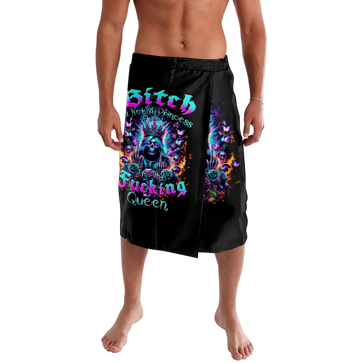 Queen Skull Lavalava Bitch I'm Not A Princess I'm The Fucking Queen - Wonder Print Shop