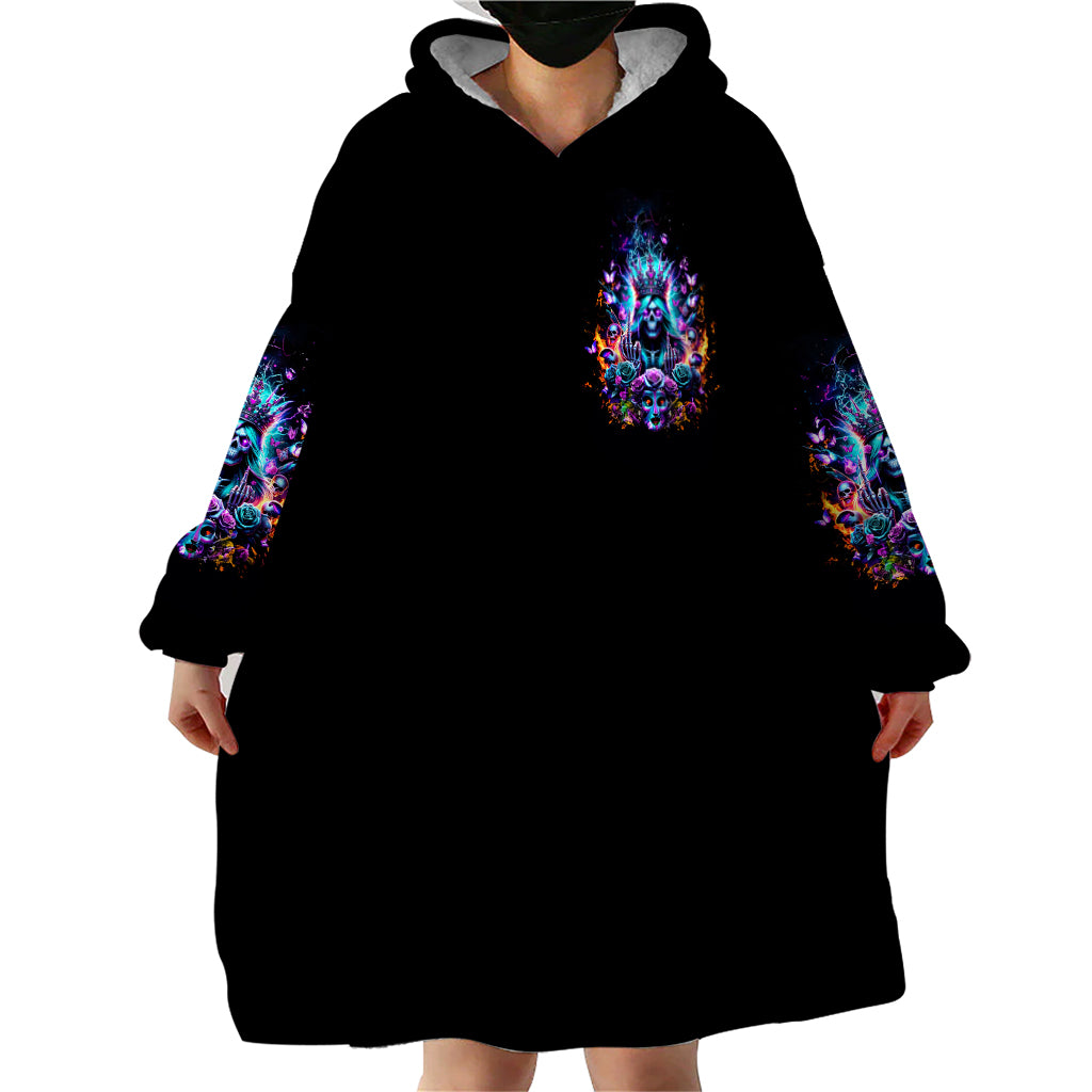 Queen Skull Wearable Blanket Hoodie Bitch I'm Not A Princess I'm The Fucking Queen - Wonder Print Shop