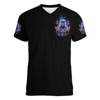 Queen Skull Women V Neck T Shirt Bitch I'm Not A Princess I'm The Fucking Queen - Wonder Print Shop