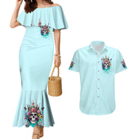 Skull Fairy Couples Matching Mermaid Dress and Hawaiian Shirt Bitch I'm Not A Princess I'm The Fucking Queen - Wonder Print Shop