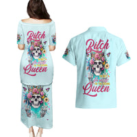Skull Fairy Couples Matching Puletasi and Hawaiian Shirt Bitch I'm Not A Princess I'm The Fucking Queen - Wonder Print Shop