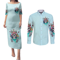 Skull Fairy Couples Matching Puletasi and Long Sleeve Button Shirt Bitch I'm Not A Princess I'm The Fucking Queen - Wonder Print Shop