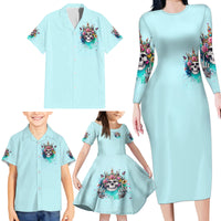 Skull Fairy Family Matching Long Sleeve Bodycon Dress and Hawaiian Shirt Bitch I'm Not A Princess I'm The Fucking Queen - Wonder Print Shop
