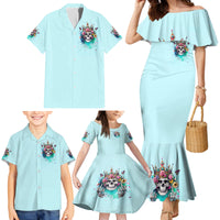 Skull Fairy Family Matching Mermaid Dress and Hawaiian Shirt Bitch I'm Not A Princess I'm The Fucking Queen - Wonder Print Shop