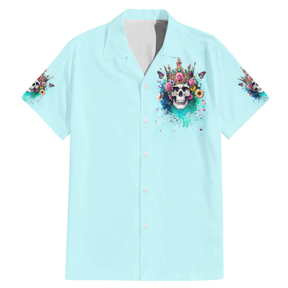 Skull Fairy Family Matching Mermaid Dress and Hawaiian Shirt Bitch I'm Not A Princess I'm The Fucking Queen - Wonder Print Shop