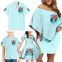 Skull Fairy Family Matching Off Shoulder Short Dress and Hawaiian Shirt Bitch I'm Not A Princess I'm The Fucking Queen - Wonder Print Shop