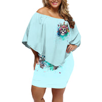 Skull Fairy Family Matching Off Shoulder Short Dress and Hawaiian Shirt Bitch I'm Not A Princess I'm The Fucking Queen - Wonder Print Shop