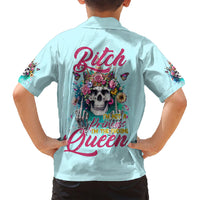 Skull Fairy Family Matching Short Sleeve Bodycon Dress and Hawaiian Shirt Bitch I'm Not A Princess I'm The Fucking Queen - Wonder Print Shop