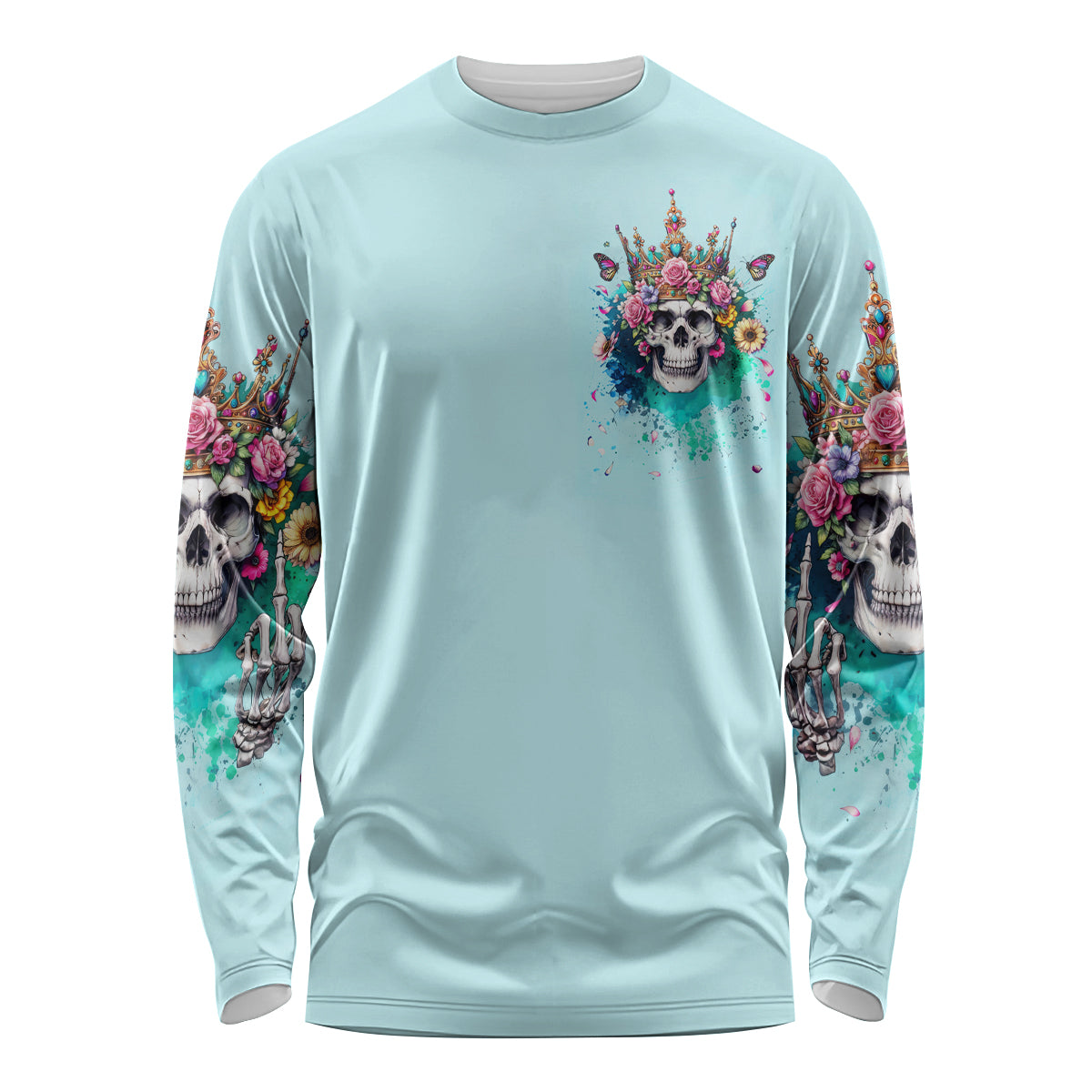 Skull Fairy Long Sleeve Shirt Bitch I'm Not A Princess I'm The Fucking Queen - Wonder Print Shop