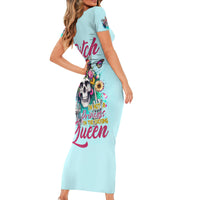 Skull Fairy Short Sleeve Bodycon Dress Bitch I'm Not A Princess I'm The Fucking Queen - Wonder Print Shop