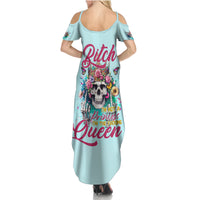 Skull Fairy Summer Maxi Dress Bitch I'm Not A Princess I'm The Fucking Queen - Wonder Print Shop