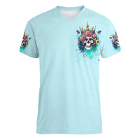 Skull Fairy Women V Neck T Shirt Bitch I'm Not A Princess I'm The Fucking Queen - Wonder Print Shop