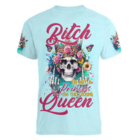 Skull Fairy Women V Neck T Shirt Bitch I'm Not A Princess I'm The Fucking Queen - Wonder Print Shop