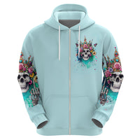 Skull Fairy Zip Hoodie Bitch I'm Not A Princess I'm The Fucking Queen - Wonder Print Shop