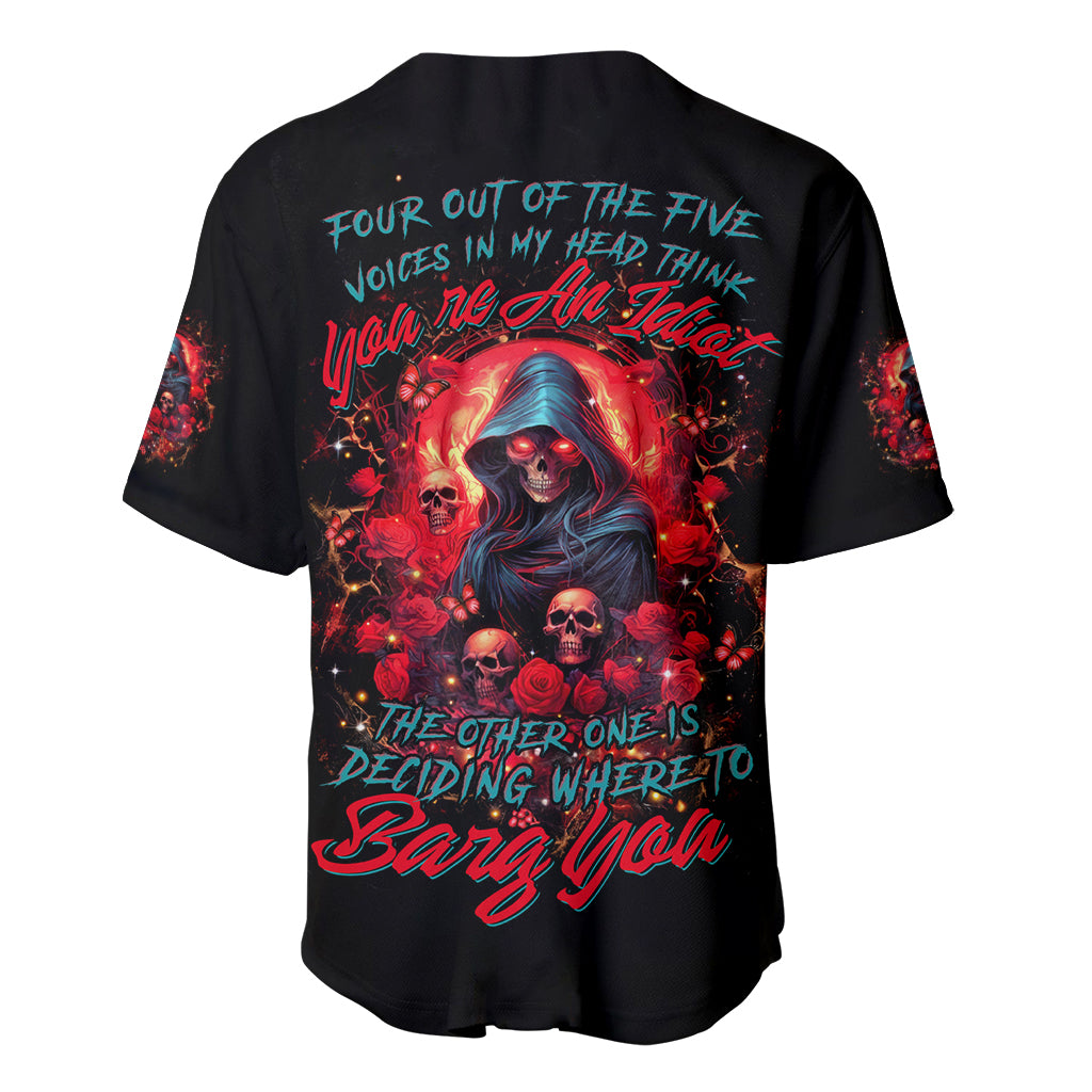 Rose Queen Baseball Jersey Four Out Of The Five Voices In My Head Think You re An Idiot - Wonder Print Shop
