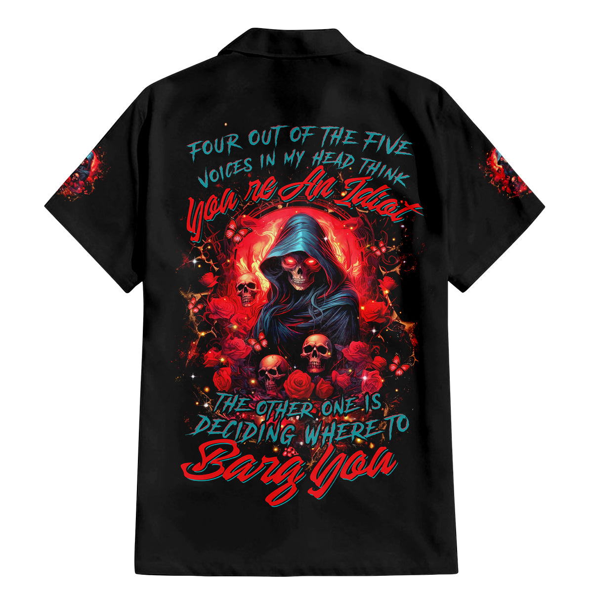 Rose Queen Family Matching Mermaid Dress and Hawaiian Shirt Four Out Of The Five Voices In My Head Think You re An Idiot - Wonder Print Shop