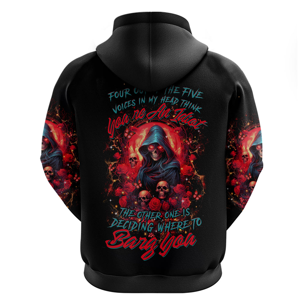 Rose Queen Hoodie Four Out Of The Five Voices In My Head Think You re An Idiot - Wonder Print Shop