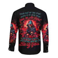 Rose Queen Long Sleeve Button Shirt Four Out Of The Five Voices In My Head Think You re An Idiot - Wonder Print Shop