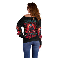 Rose Queen Off Shoulder Sweater Four Out Of The Five Voices In My Head Think You re An Idiot - Wonder Print Shop