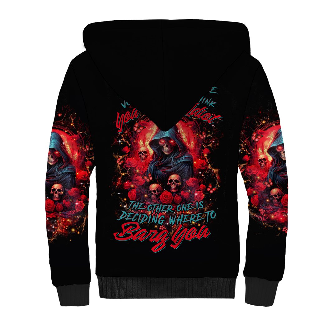 Rose Queen Sherpa Hoodie Four Out Of The Five Voices In My Head Think You re An Idiot - Wonder Print Shop