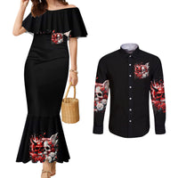 Couple Skull Couples Matching Mermaid Dress and Long Sleeve Button Shirt From Our First Kiss