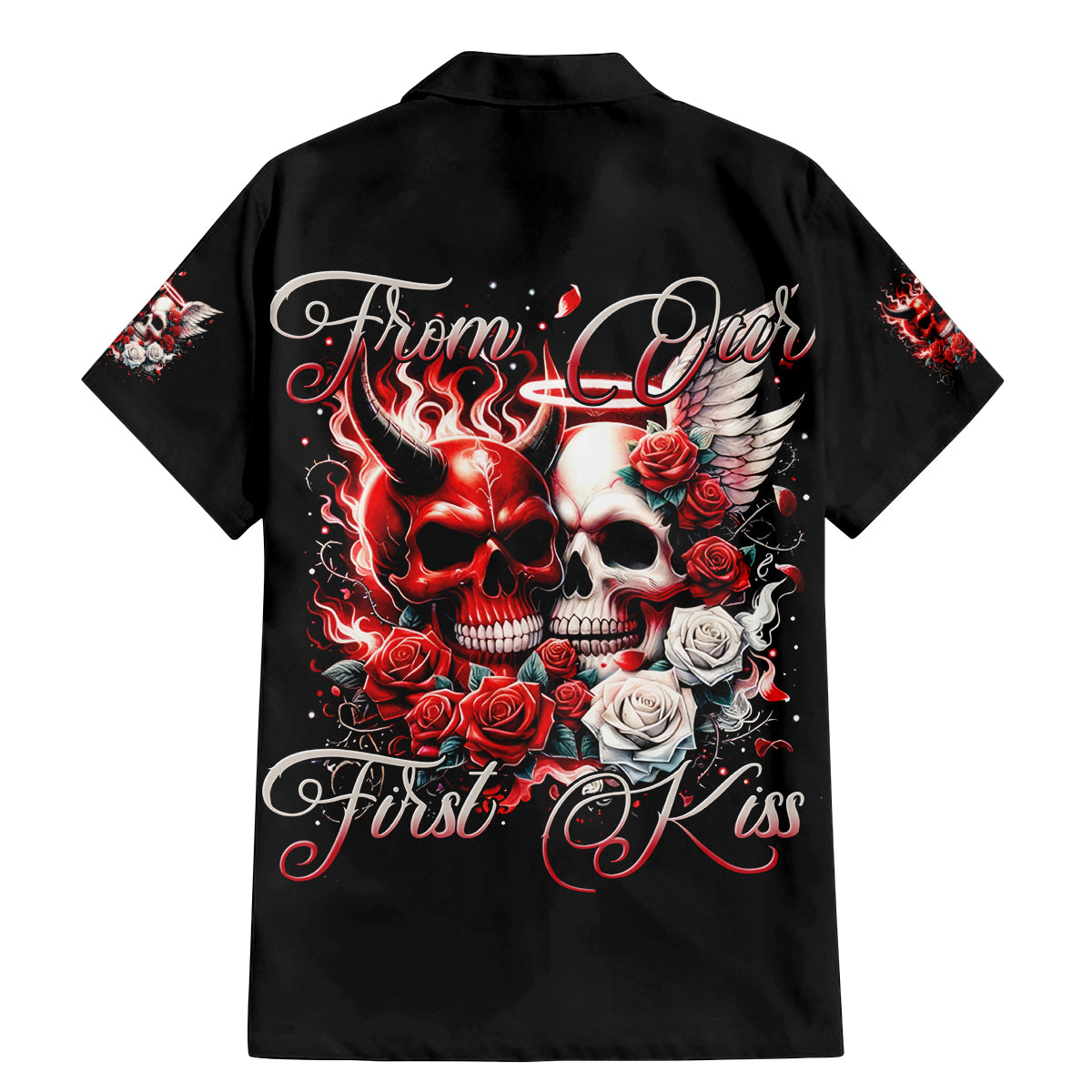 Couple Skull Family Matching Mermaid Dress and Hawaiian Shirt From Our First Kiss - Wonder Print Shop