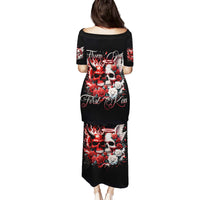 Couple Skull Family Matching Puletasi and Hawaiian Shirt From Our First Kiss - Wonder Print Shop