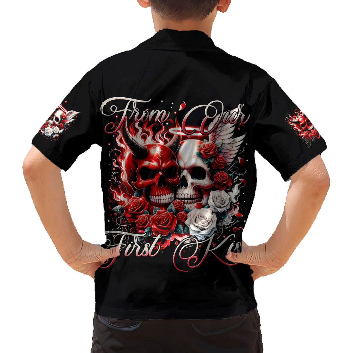 Couple Skull Hawaiian Shirt From Our First Kiss - Wonder Print Shop