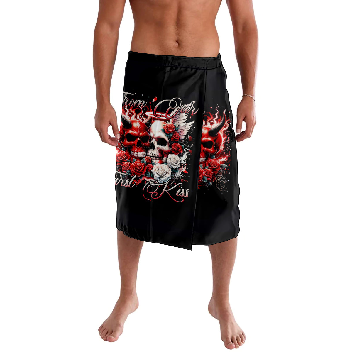 Couple Skull Lavalava From Our First Kiss - Wonder Print Shop