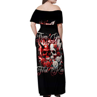 Couple Skull Off Shoulder Maxi Dress From Our First Kiss - Wonder Print Shop