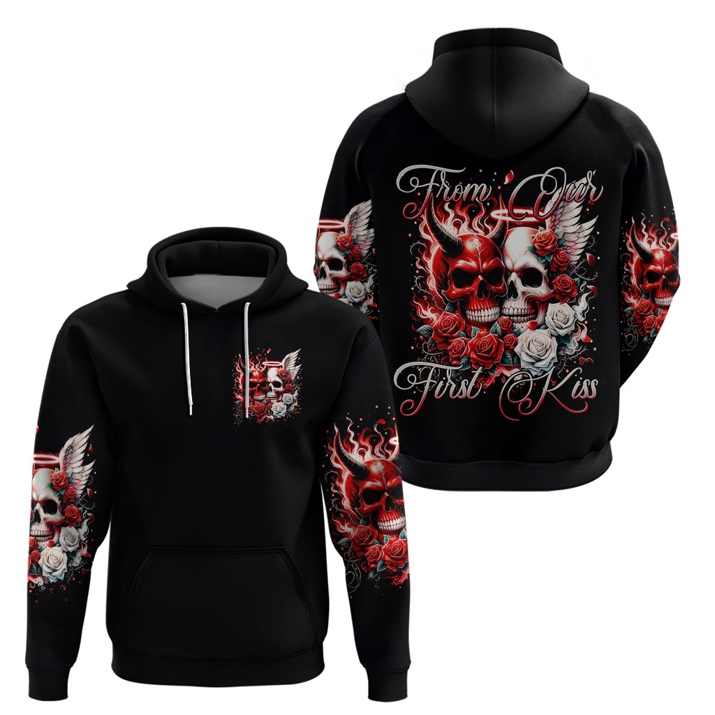 Couple Skull Zip Hoodie From Our First Kiss - Wonder Print Shop