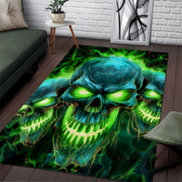 Flame Skull Area Rug I'm Never Alone My Demons Are Wit Me 24/7 - Wonder Print Shop