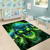 Flame Skull Area Rug I'm Never Alone My Demons Are Wit Me 24/7 - Wonder Print Shop