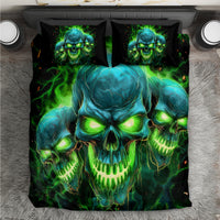 Flame Skull Bedding Set I'm Never Alone My Demons Are Wit Me 24/7 - Wonder Print Shop