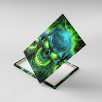 Flame Skull Canvas Wall Art I'm Never Alone My Demons Are Wit Me 24/7 - Wonder Print Shop