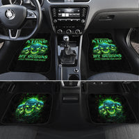 Flame Skull Car Mats I'm Never Alone My Demons Are Wit Me 24/7 - Wonder Print Shop