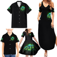 Flame Skull Family Matching Summer Maxi Dress and Hawaiian Shirt I'm Never Alone My Demons Are Wit Me 24/7 - Wonder Print Shop