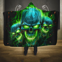 Flame Skull Hooded Blanket I'm Never Alone My Demons Are Wit Me 24/7