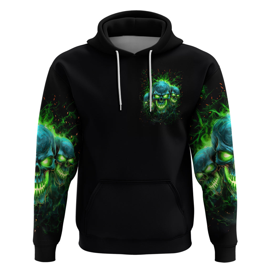 Flame Skull Hoodie I'm Never Alone My Demons Are Wit Me 24/7 - Wonder Print Shop
