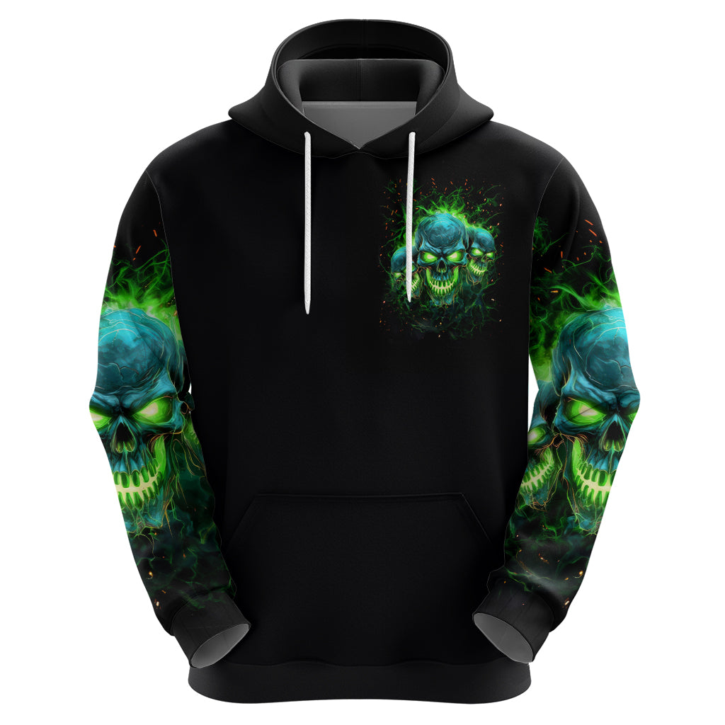 Flame Skull Hoodie I'm Never Alone My Demons Are Wit Me 24/7 - Wonder Print Shop