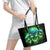 Flame Skull Leather Tote Bag I'm Never Alone My Demons Are Wit Me 24/7 - Wonder Print Shop
