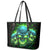 Flame Skull Leather Tote Bag I'm Never Alone My Demons Are Wit Me 24/7 - Wonder Print Shop