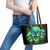 Flame Skull Leather Tote Bag I'm Never Alone My Demons Are Wit Me 24/7 - Wonder Print Shop